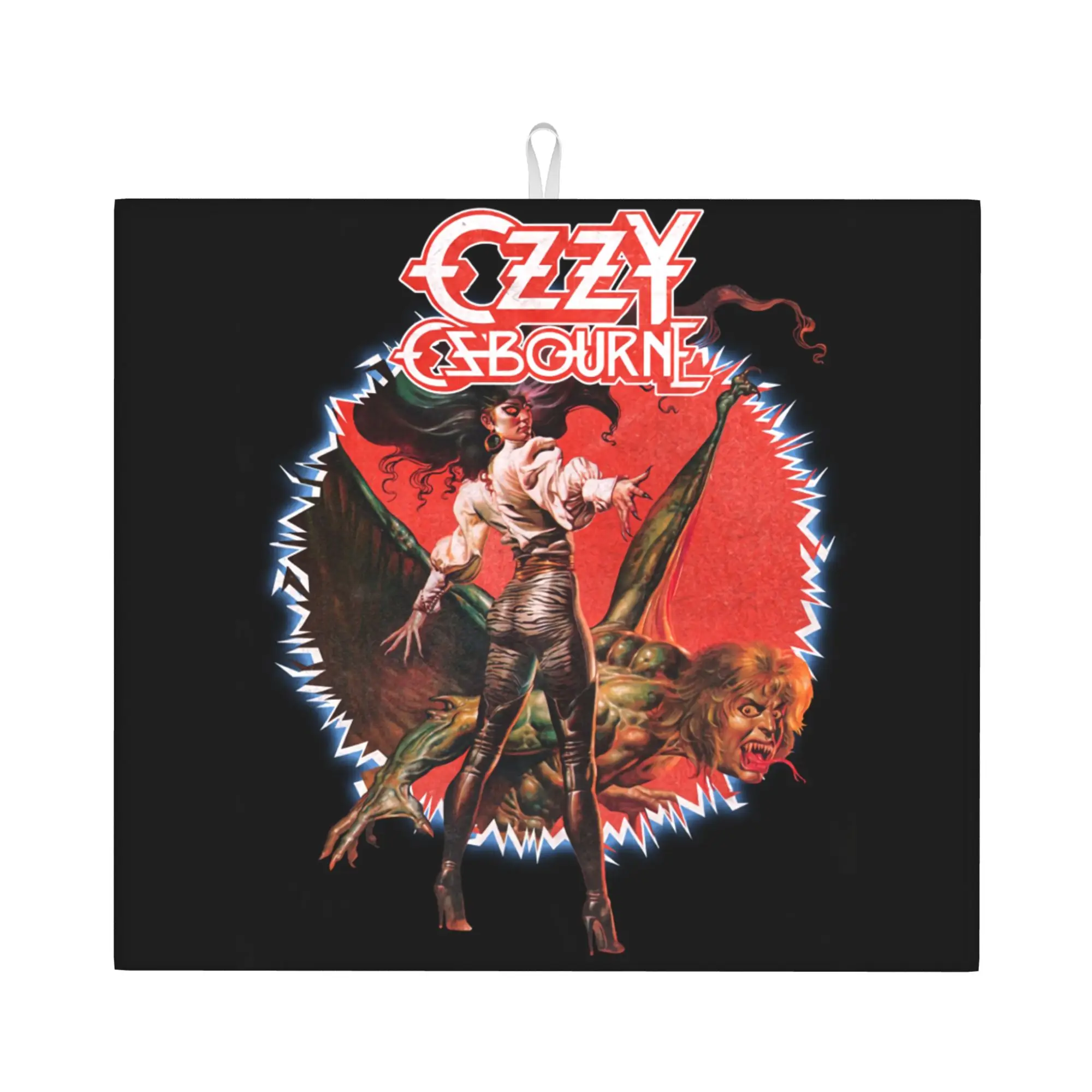 Drying Mat For Kitchen Ozzy Osbourne Rock Band Heavy Metal Water Absorbent Waterproof On Slip Kitchen Counter Protector Mat