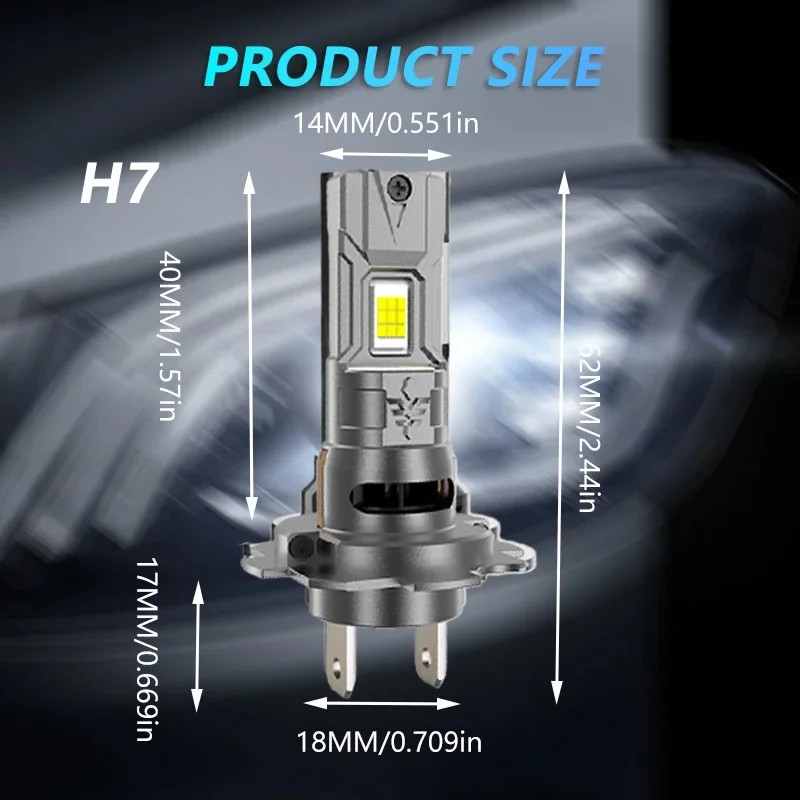 H7 H4 Led Canbus Lichter 1:1 Mini Größe Auto Scheinwerfer Mit Lüfter 800000LM Super Helle Drahtlose Turbo Nebel Birne 6000K Automobil Lampe – Detail 12
