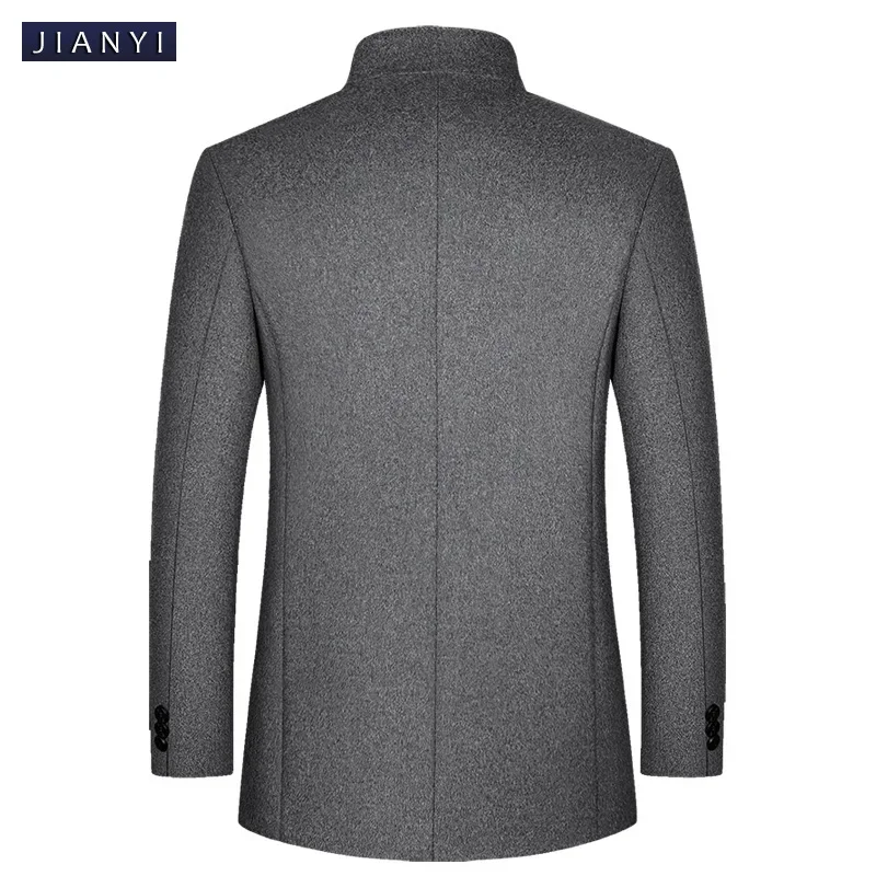 Men Cashmere Blazers Woollen Overcoats Trench Jackets Stand-up Collar Business Casual Suits Coats Male Fit Blazers Trench Coats