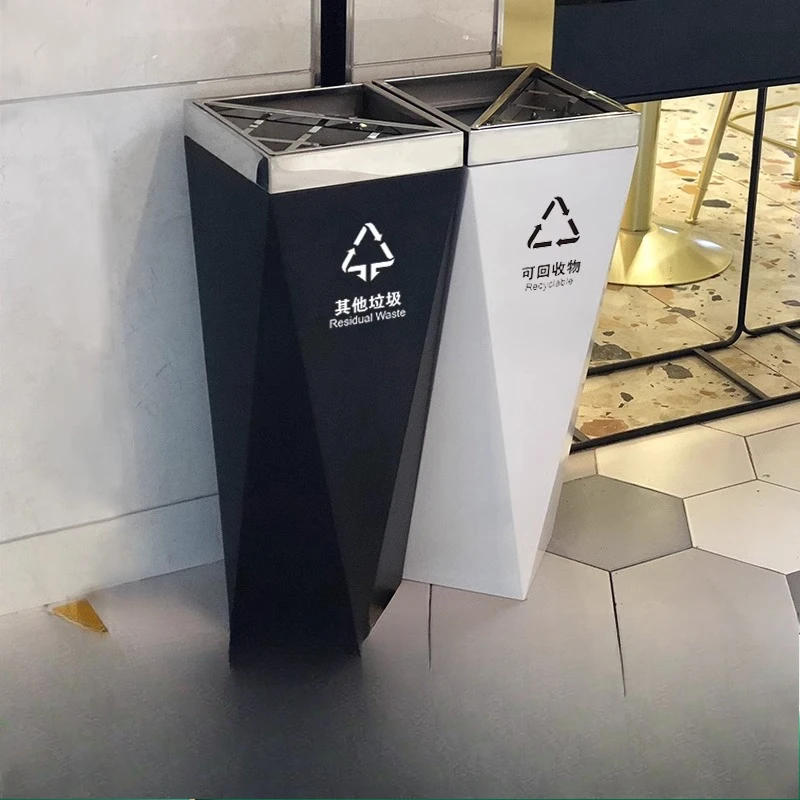 

Hotel lobby vertical commercial trash can stainless steel elevator entrance corridor hotel ktv ash bucket