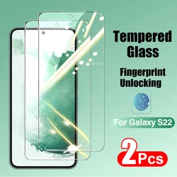 2PCS Tempered Glass For Samsung Galaxy S21 S22 S23 Plus S24 Ultra Screen Protectors Fingerprint Unlocking Galaxy S23 S21 S20 FE