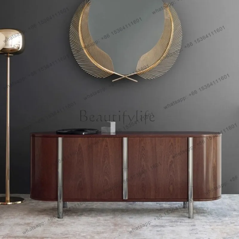 

Medieval style creative arc dining side cabinet minimalist entrance side cabinet
