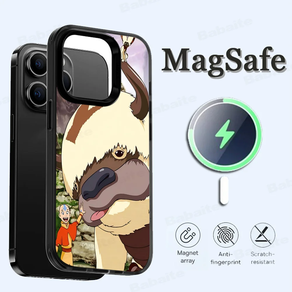 A-Avatar The Last Airbender Appa Yip Phone Case Magesafe Magnetic Wireless Charge Case For iPhone 16 14 15 Pro Max Plus Mini