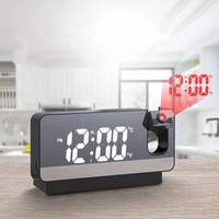 LED Display Mirror Projection Clock Adjustable Brightness Projection Feature Alarm Clock Digital Plastic Shell LED Display Clock