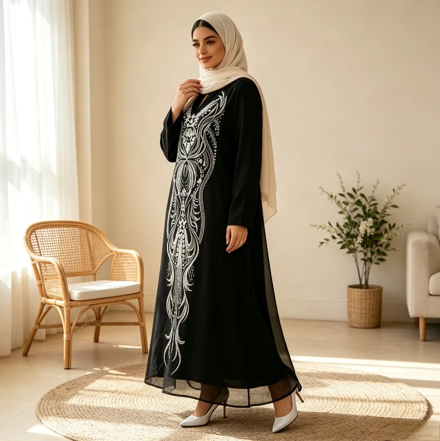

Women Eid Abaya Muslim Dresses Embroidery Kaftan Party Jalabiya Ramadan Robe Morocco Dubai Abayas Islam Vestidos Long Dress 2026
