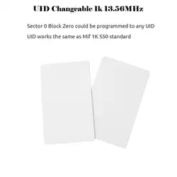 5YOA 10PCS Rewritable RFID 13.56MHz CUID UID Blank Card Clone Card Copyable Changeable Smart IC S50 Card Duplicator White Cards