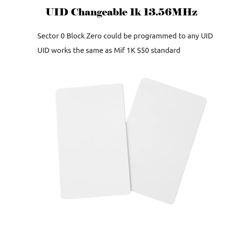 5YOA Rewritable 10PCS RFID 13.56MHz CUID UID Blank Card Clone Card Copyable Changeable Smart IC S50 Card Duplicator White Cards