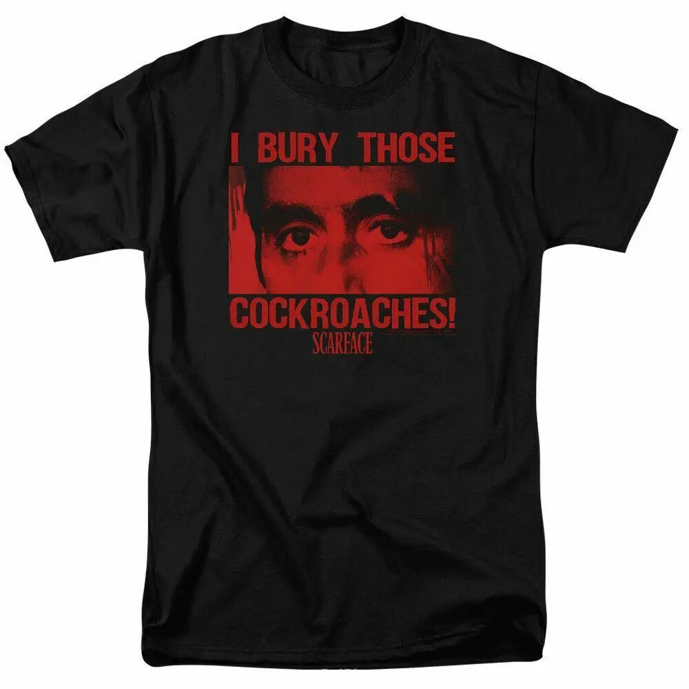 Scarface Cockroaches T Shirt Licensed Gangster Movie Tony Montana Retro Black