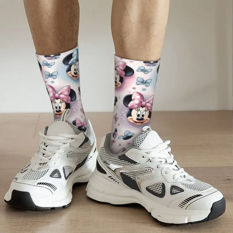 Calcetines de vestir con estampado 3D de Mickey Mouse para hombre, medias transpirables, cálidas, divertidas, Unisex