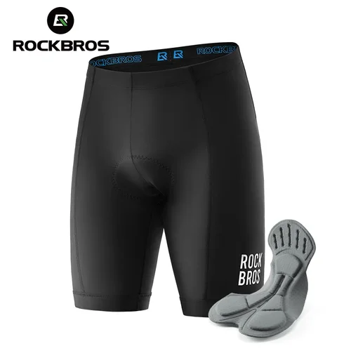 ROCKBROS-ropa interior de ciclismo para hombre, pantalones cortos con almohadilla de Gel 3D, ropa para bicicleta, pantalones cortos antideslizantes y transpirables con forro para montar en carretera MTB