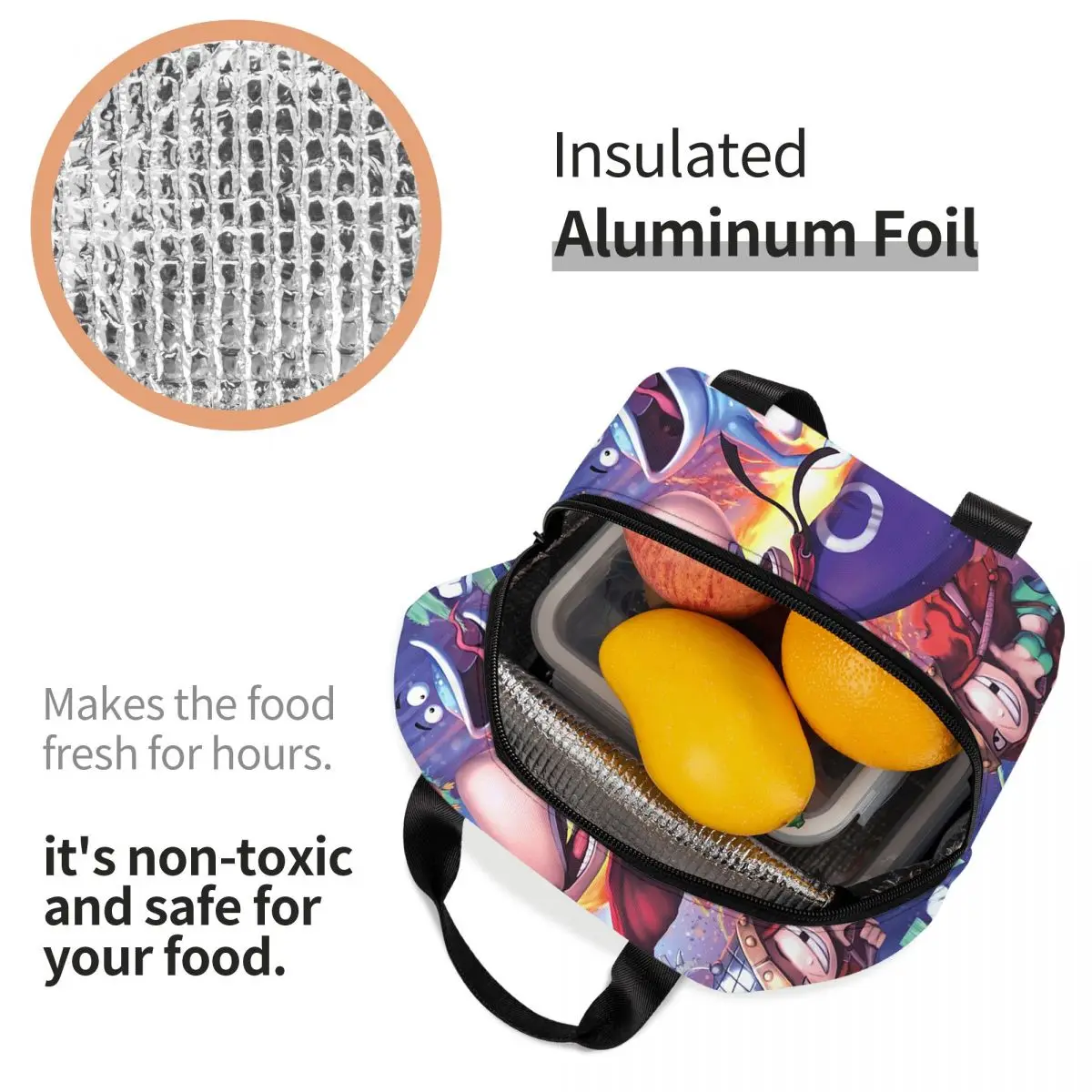 حقيبة غداء معزولة من ألعاب الرسوم المتحركة Rayman Legends للنساء، صندوق طعام حراري مبرد للمكتب، حاوية صناديق الغداء المحمولة