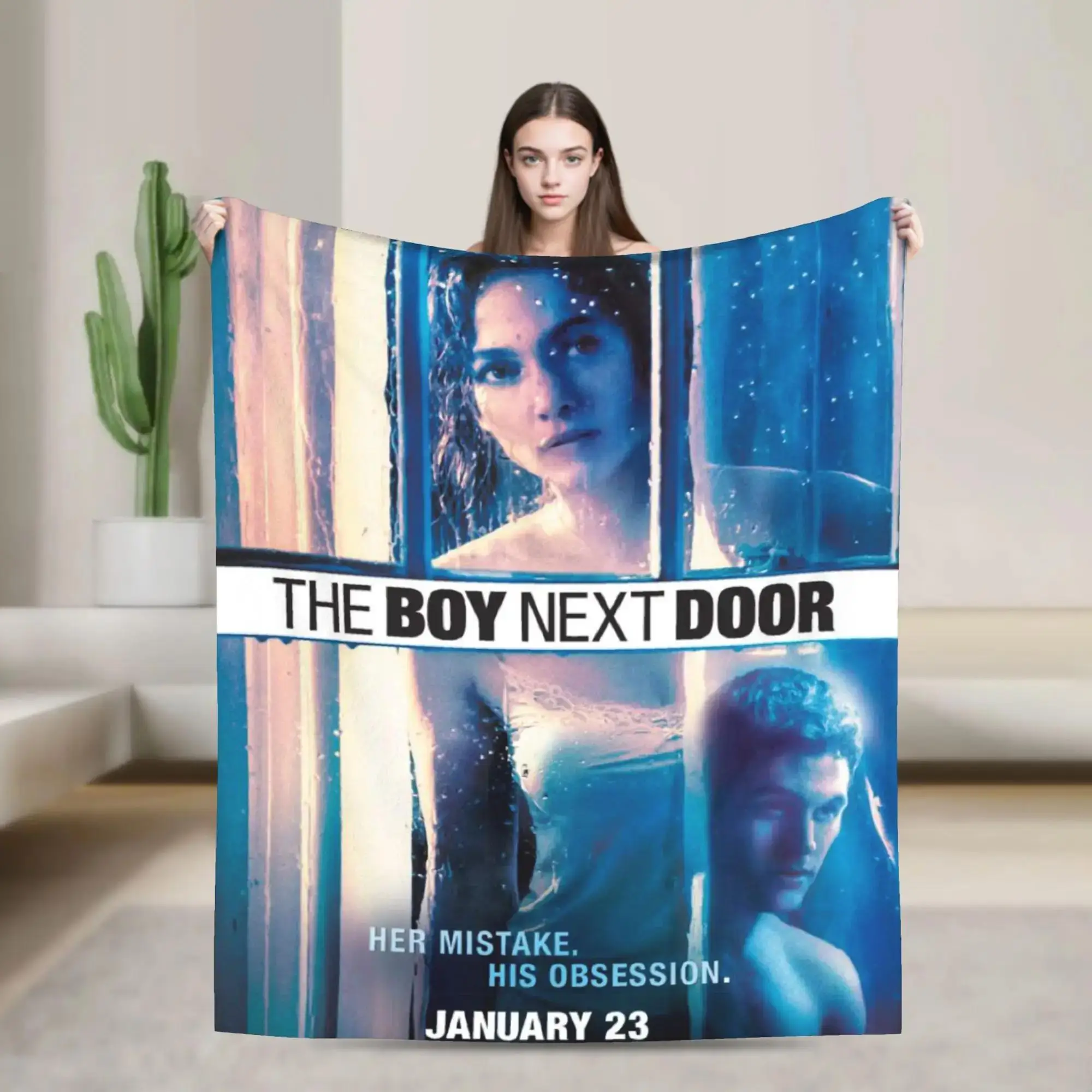 

The Boy Next Door Movie Themed Flannel Throw Blanket for Couch Sofa Bed Chair Cozy Street Trend Cover