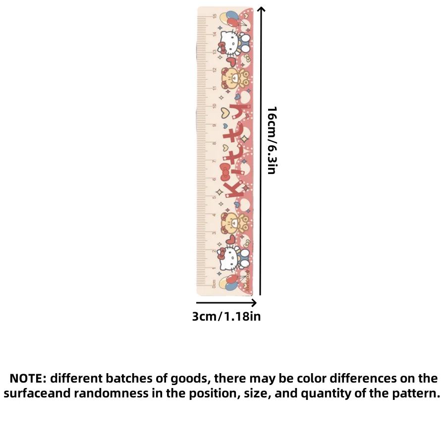 HelloKitty Acrylic Ruler with Cute Cartoon Designs Licensed School Stationery, ldeal for Birthday and Party Favors