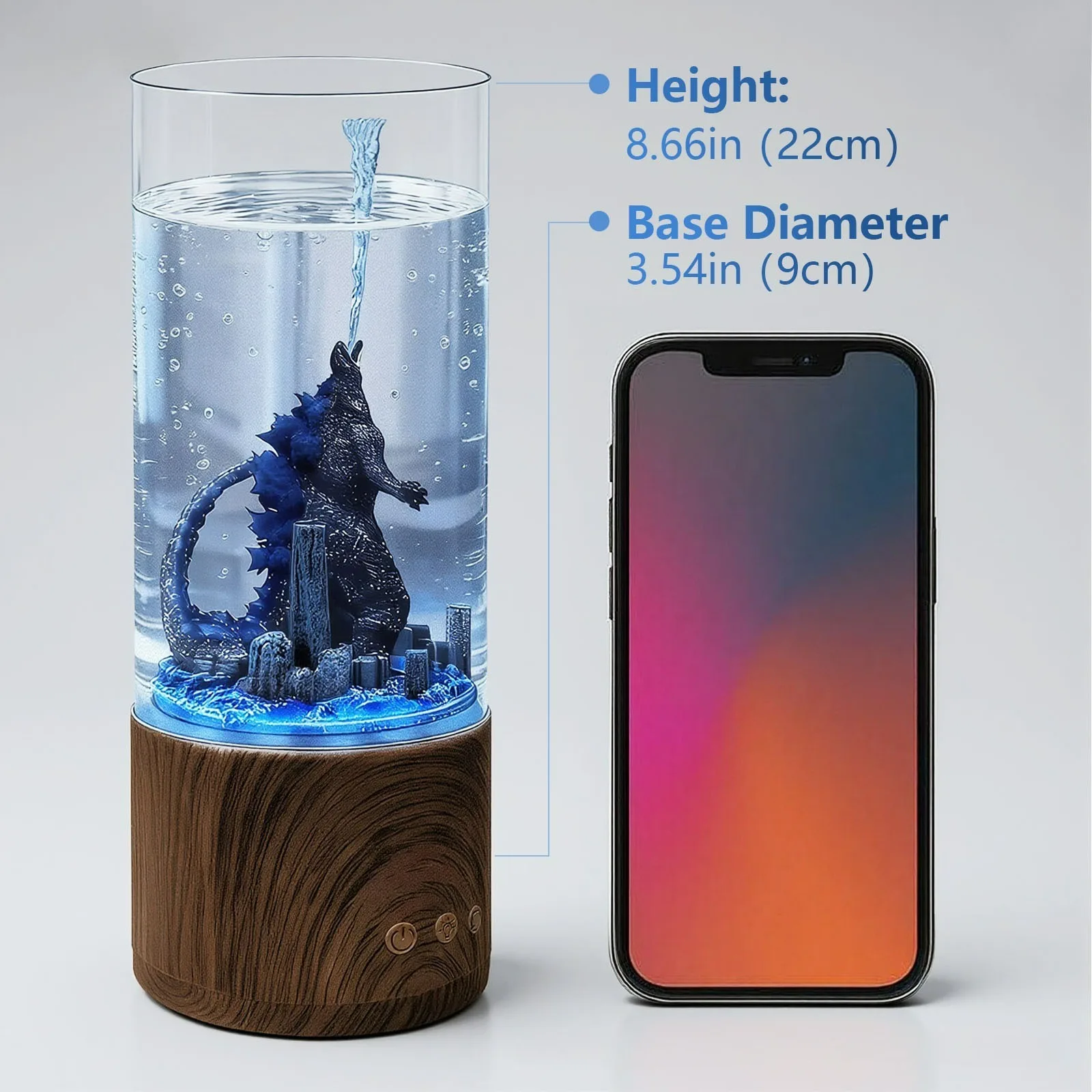 Monster Water Column Light with Remote Control Rotating Color Atmosphere Decor Light Halloween Souvenir Night Light