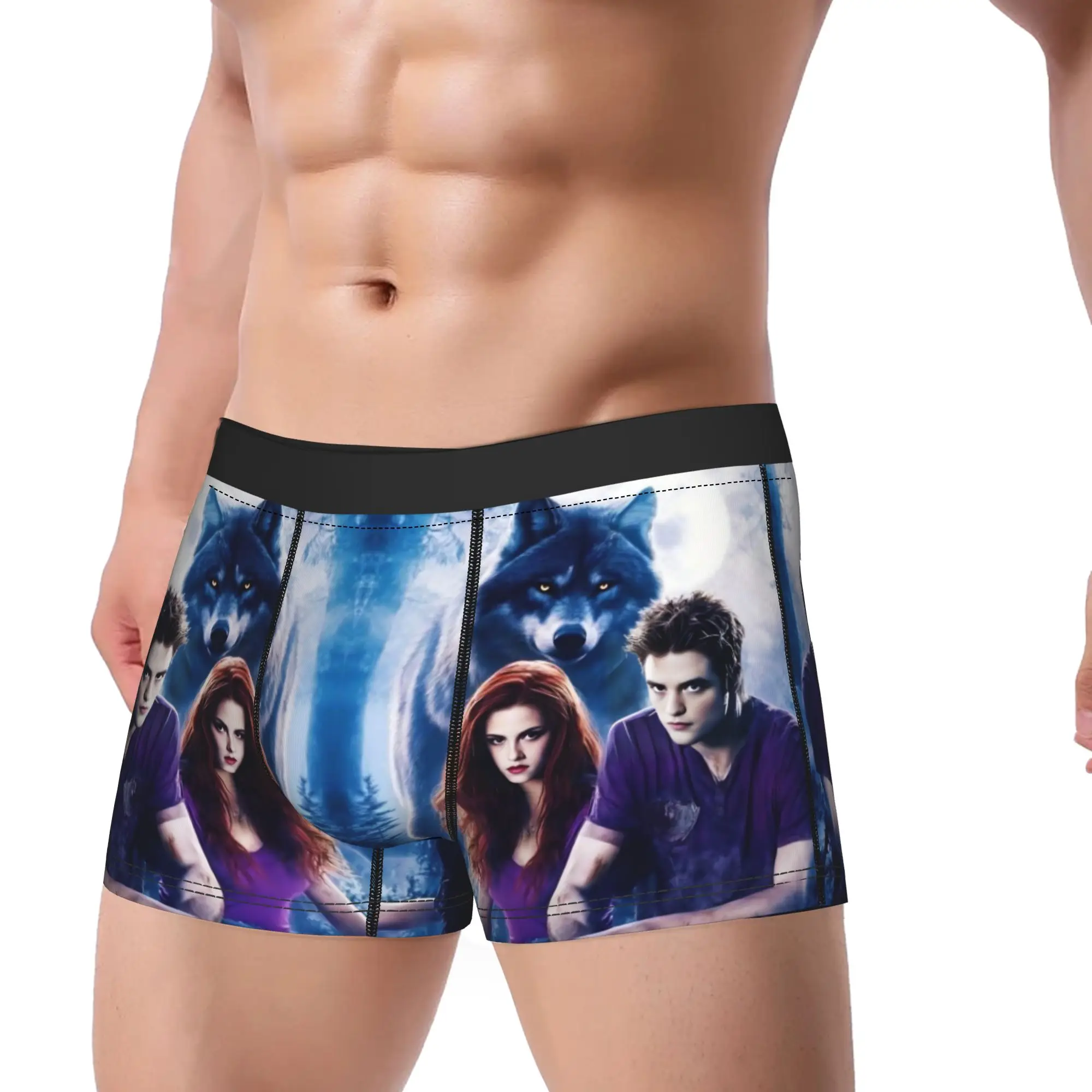 The Twilight Saga Movie Men's Underwear Bella Edward Vampire Boxer Briefs Shorts Panties Hot Soft Underpants for Male Plus Size