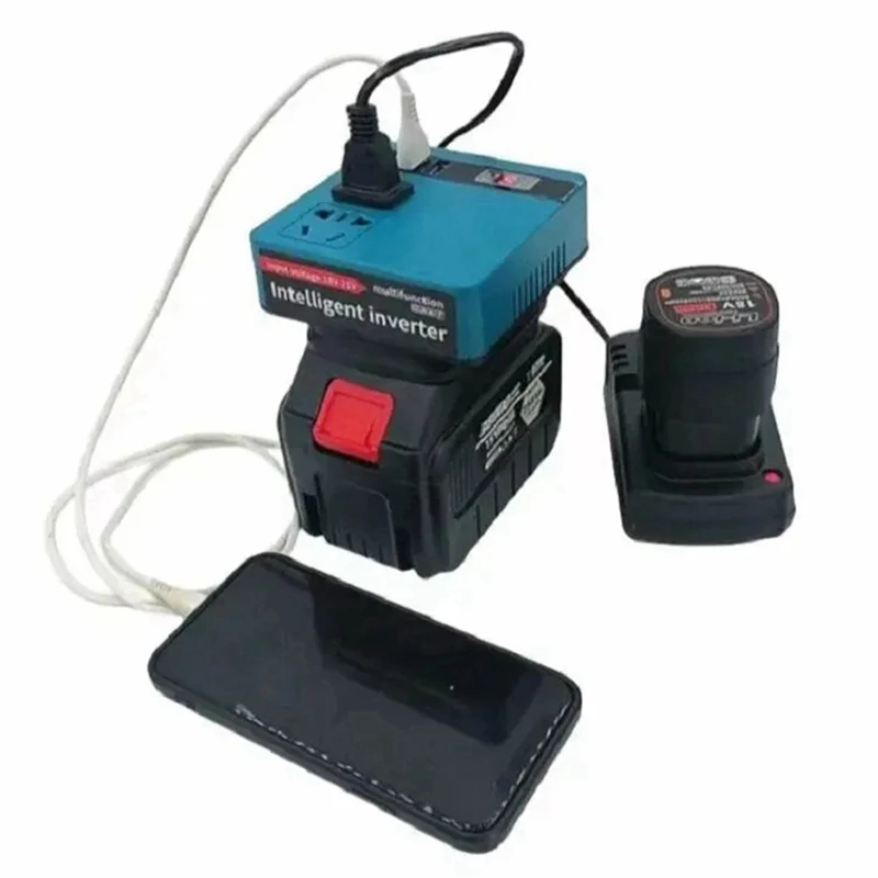 For Makita Lithium Battery Inverter, Electric Tool Battery Inverter AC220V/ DC5V/20V Outdoor Operation Inverter