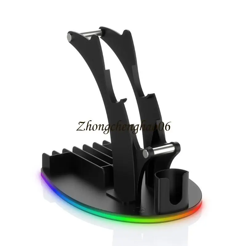 Gaming Console Accessory Holder Illuminated Shelf With Colorful Lights For Video Game Controllerss Headphones Game Cards 601F