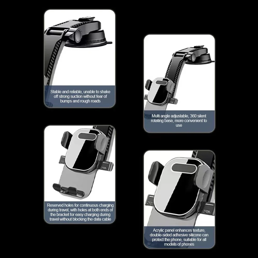 Picture 4: Universal Sucker Car Phone Holder Dashboard Mount for iPhone Android 360° Rotatable Anti-Slip Easy Install Durable Accessories