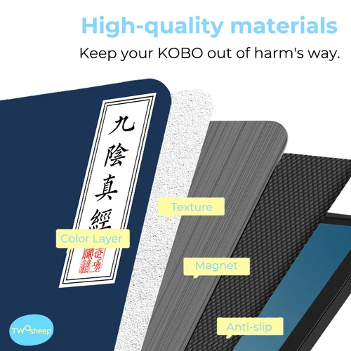 Imagen 2 del producto Funda Twosheep estilo Wuxia para Kobo Libra Color / Kobo Libra 2 | Aleta magnética | Auto Sleep/Wake | Carcasa flexible de TPU
