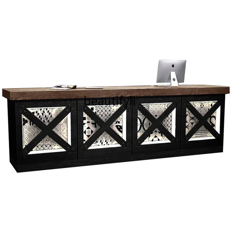 Industrial style casual bar cafe milk tea shop restaurant checkout page bakery marble countertop