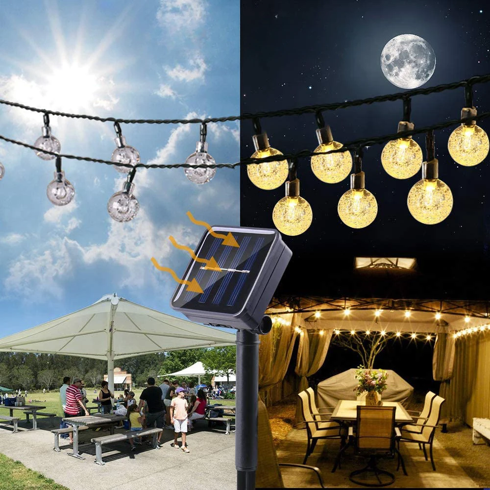 

Outdoor Waterproof Solar Bubble Light String 50LED Courtyard Garden Camping Atmosphere Decoration Bubble Ball Light