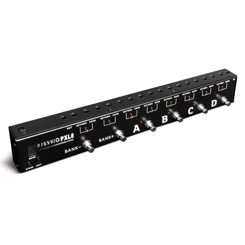 PXL8 Pedal Controller DC Metal 8-15V 200mA Power Supply 32 Effects Combinations 8 FX Loop Programm   le Systems True Bypass