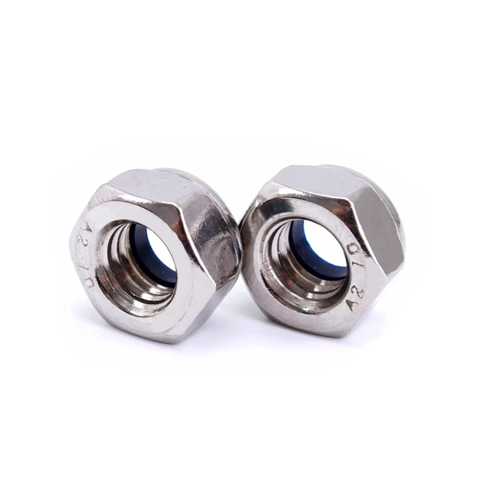 Fine Thread Pitch 0.5~1.5mm M5 M6 M7 M8 M10 M12 M14 M16 304 Stainless Steel Nylon Insert Lock Nut Hexagon Self-locking Locknut