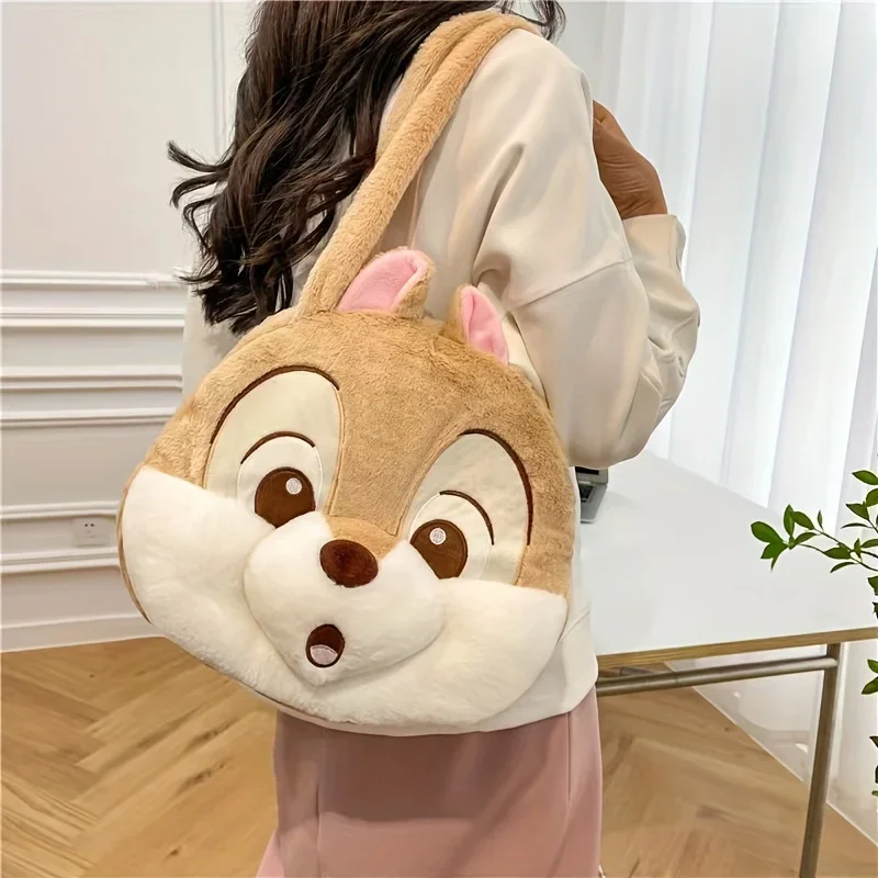 

Disney Chip & Dale Shoulder Bag Cartoon Dale Plush Handbag Fashion Women's Bag Large Capacity Shoulder Bag Shopping Bag