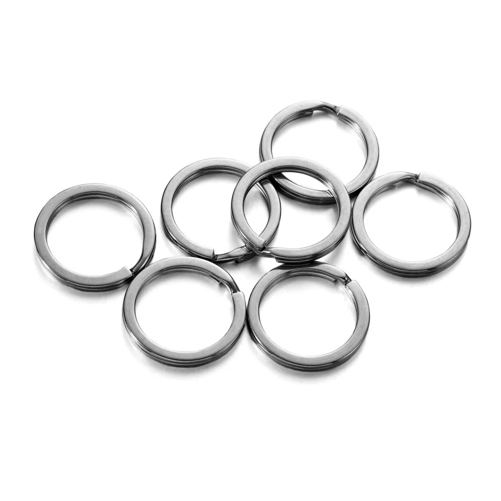 Stainless Steel Key Ring 15-35mm Key Ring Flat Ring Aperture Key Chain Pendant Hanging Ring Diy Jewelry Accessories