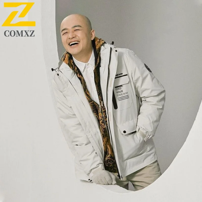 

COMXZ Мужская куртка Повседневная легкая ветровка с капюшоном в американском стиле Повседневное однотонное облегающее ветрозащитное пальто на весну и осень