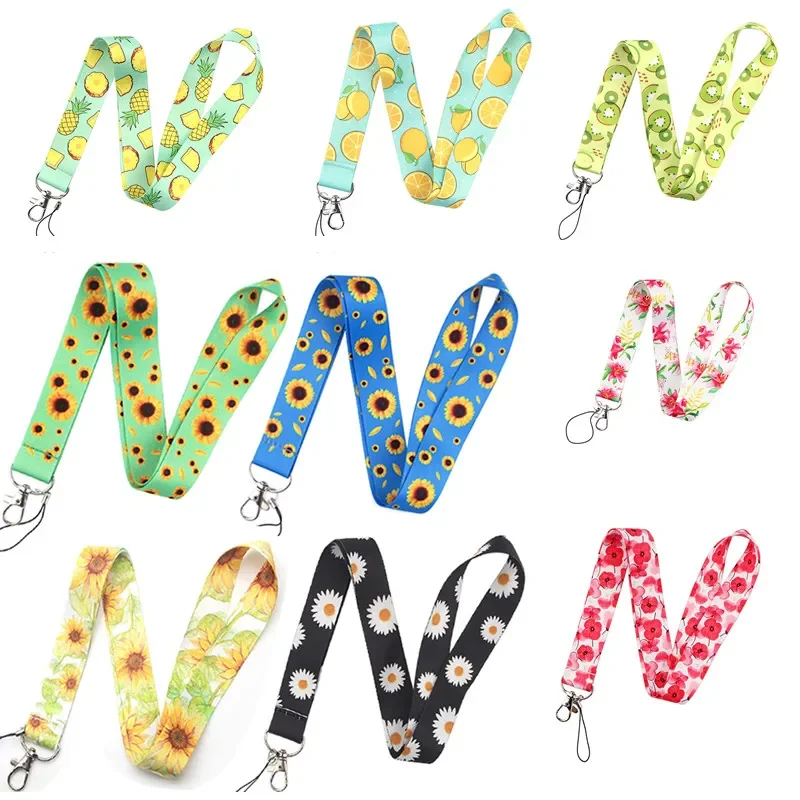 Summer Fruit Pattern Neck Strap Hang Rope For Keys ID Card Mobile Phone Straps Lanyard Badge Holder Key Chain Cute Phone Hanger