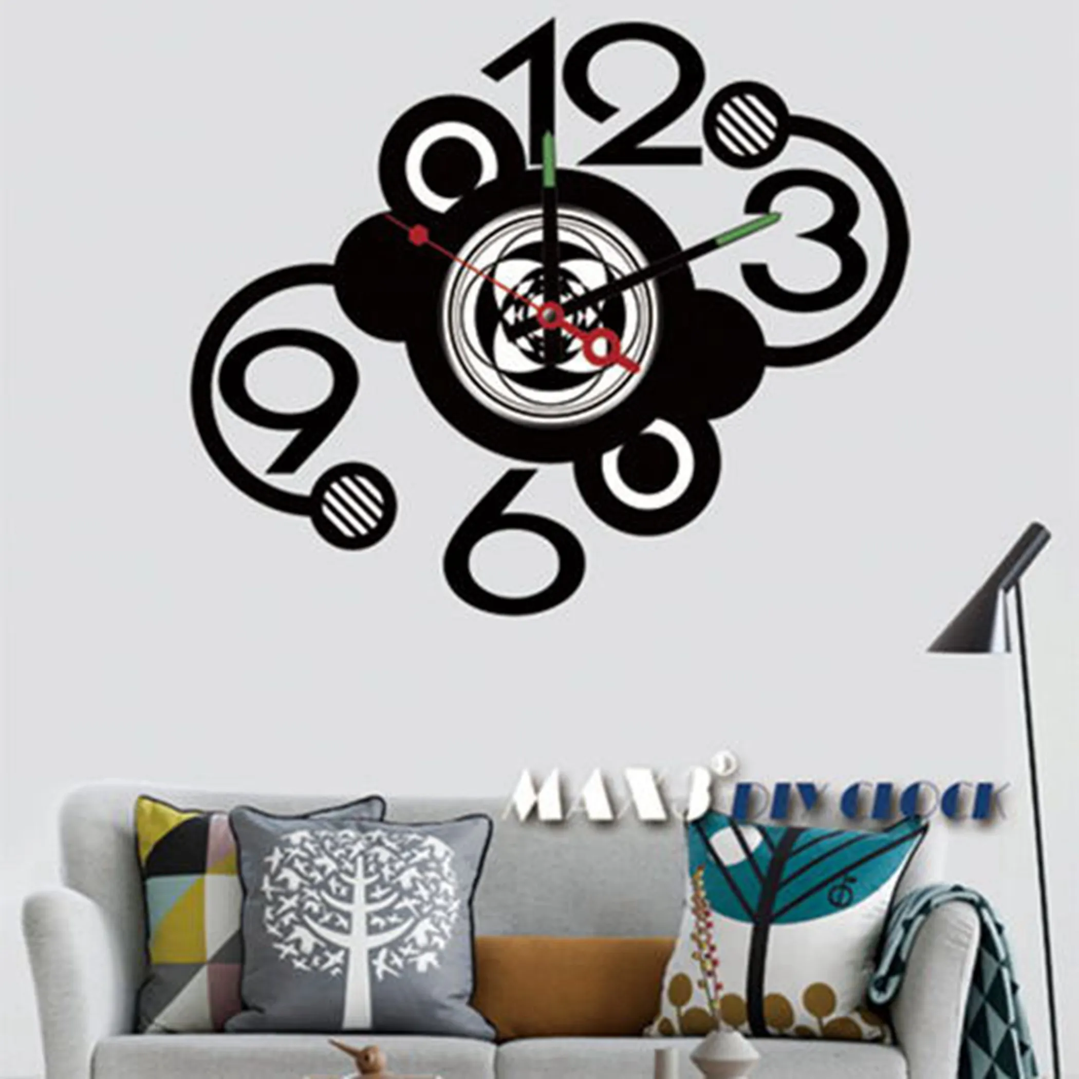 

1x Large DIY Frameless Wall Stickers Clock Creative Fashion Room Decor Mural Art 10A235 Room Decor