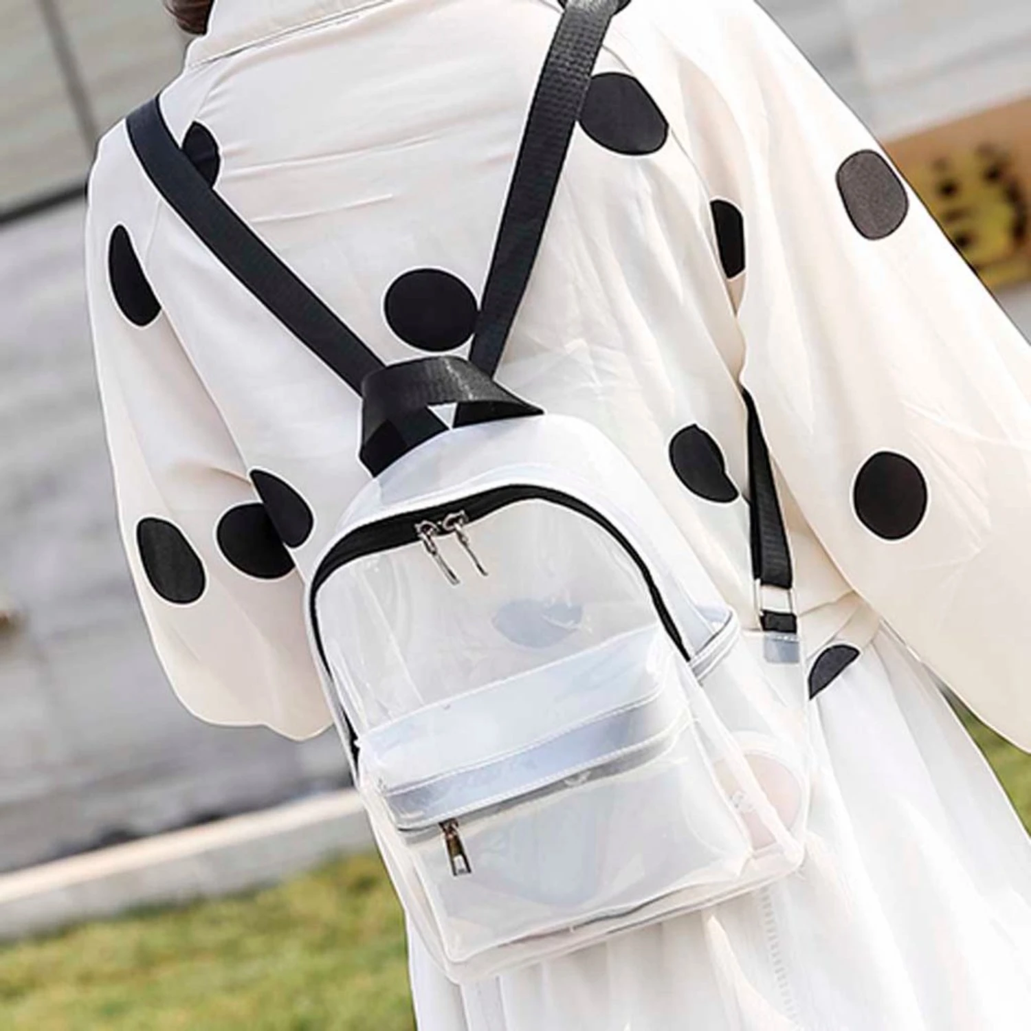 

Waterproof Transparent Backpack for College Students Fashion, Female, Books