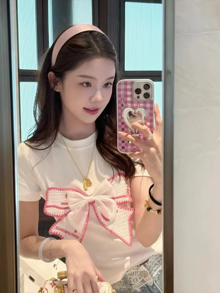 

Женская футболка из чистого хлопка Ele Knot, летняя, уникальная, повседневная, для работы и отдыха