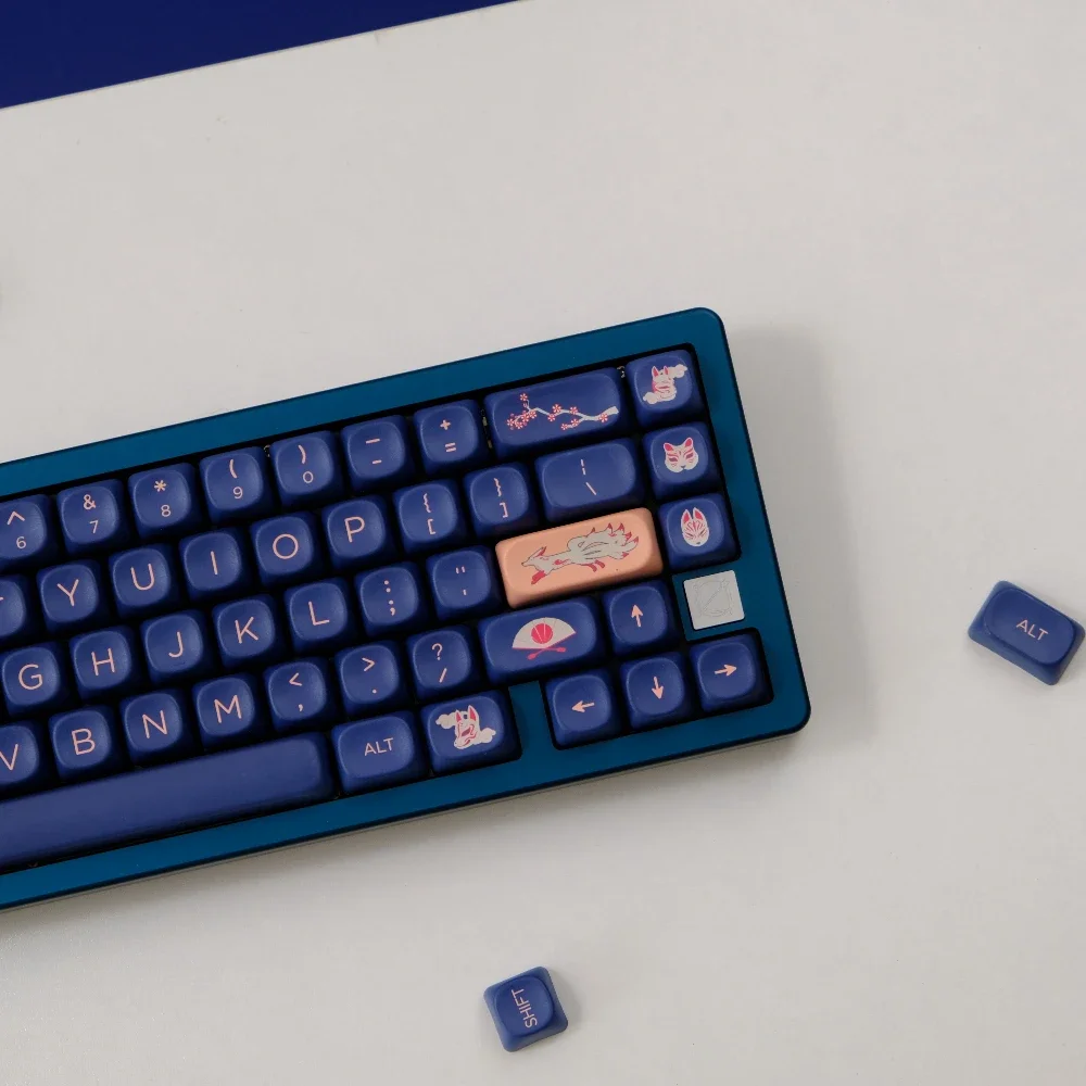 126 Keys/set  GMK Kitsune Keycaps PBT Keycap MOA/XOA Profile Dye Sub Key Caps For 61 68 75 84 87 96 98 104 108
