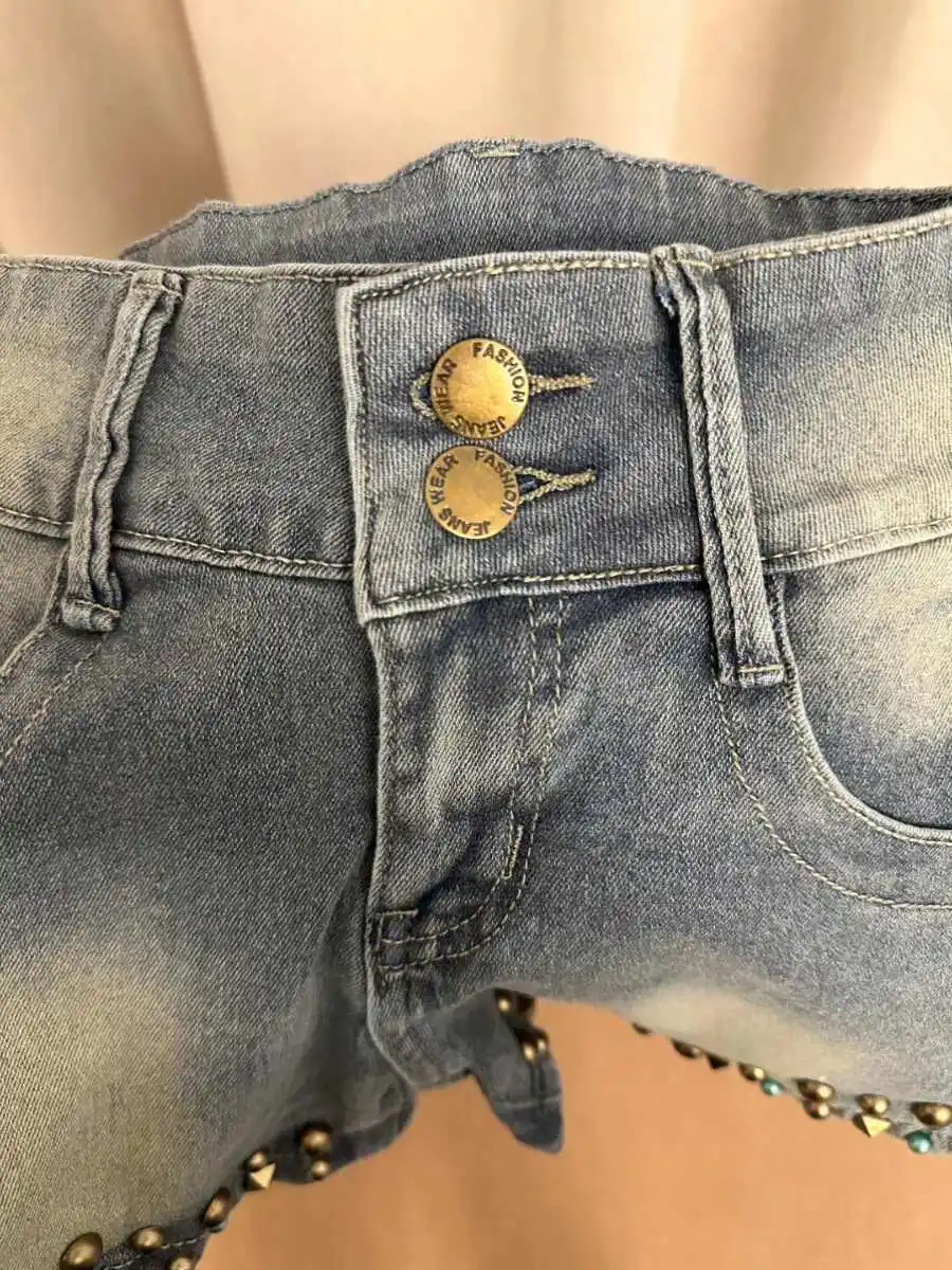 Women Blue Low Waist Mini Denim Shorts Streetwear 2000s Cowboy Shorts Vintage Y2k Short Jeans Pants Harajuku Emo Clothes Summer