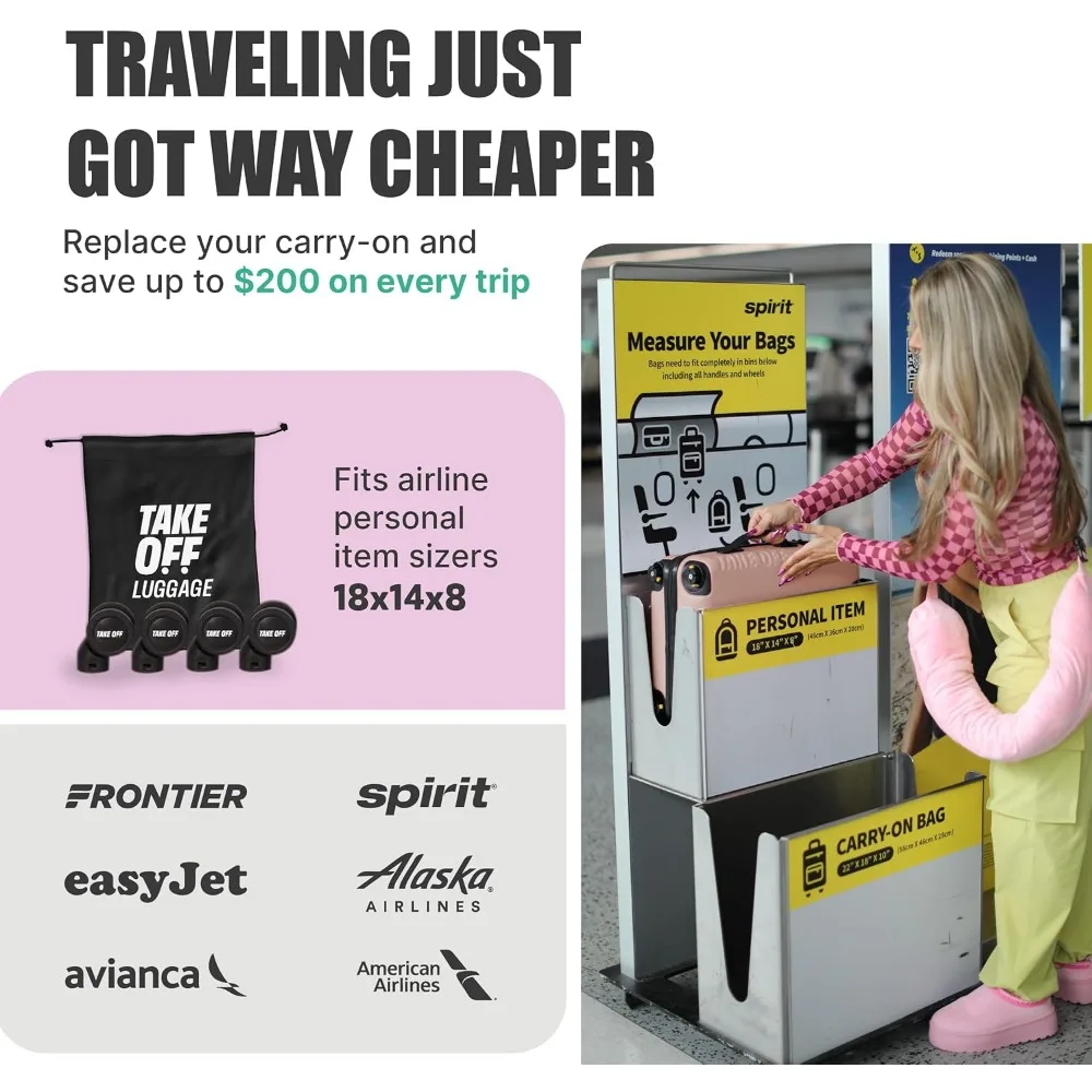 Compact Hardshell Underseat Carry-On Luggage with Removable Wheels, TSA Lock, Fits Tight Spaces for Personal Items