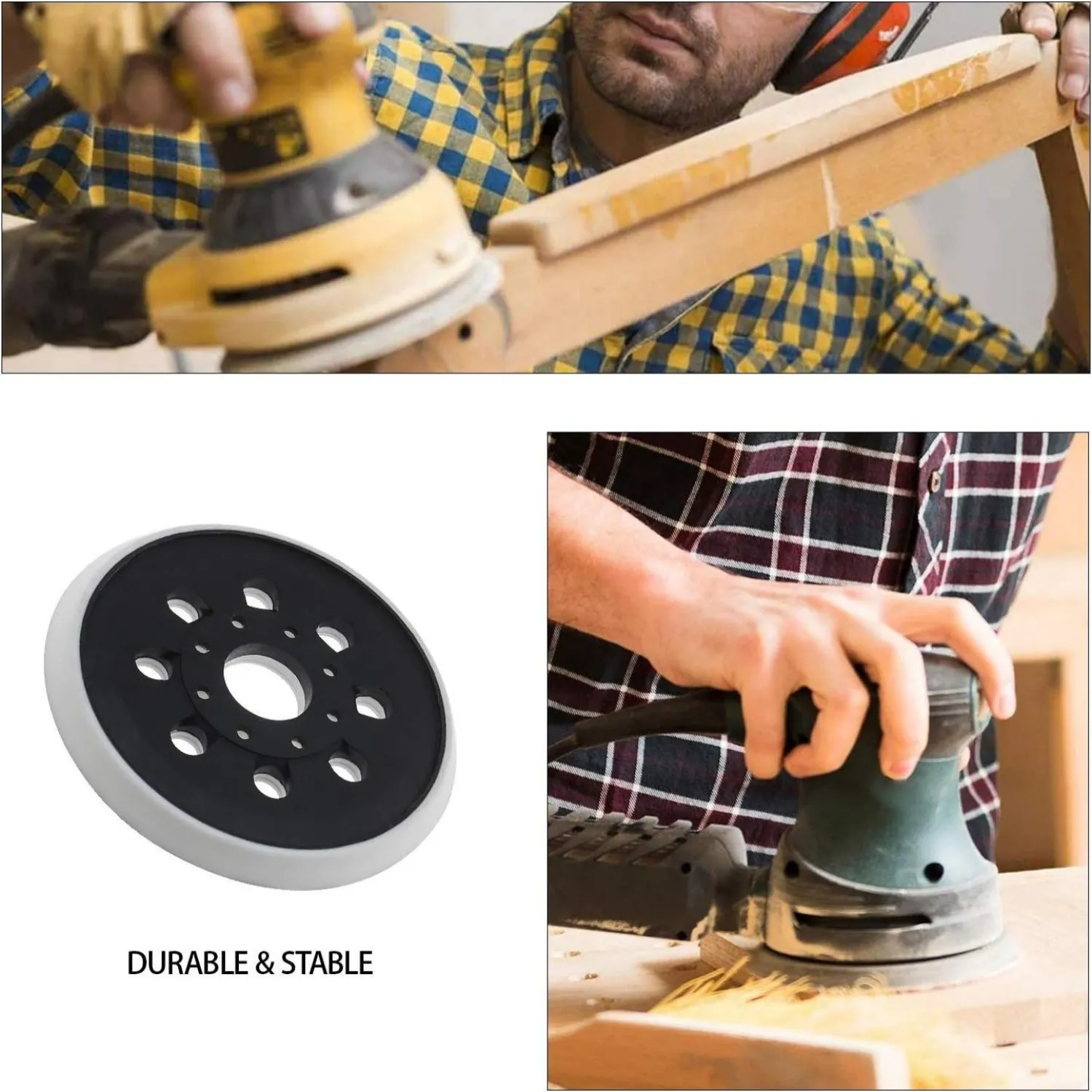 5 Zoll/125 mm Klettverschluss-Schleifunterlage Ersatzteil kompatibel mit Bosch PEX220 PEX220A Skil 7402 7490 2609000750 – Detail 2