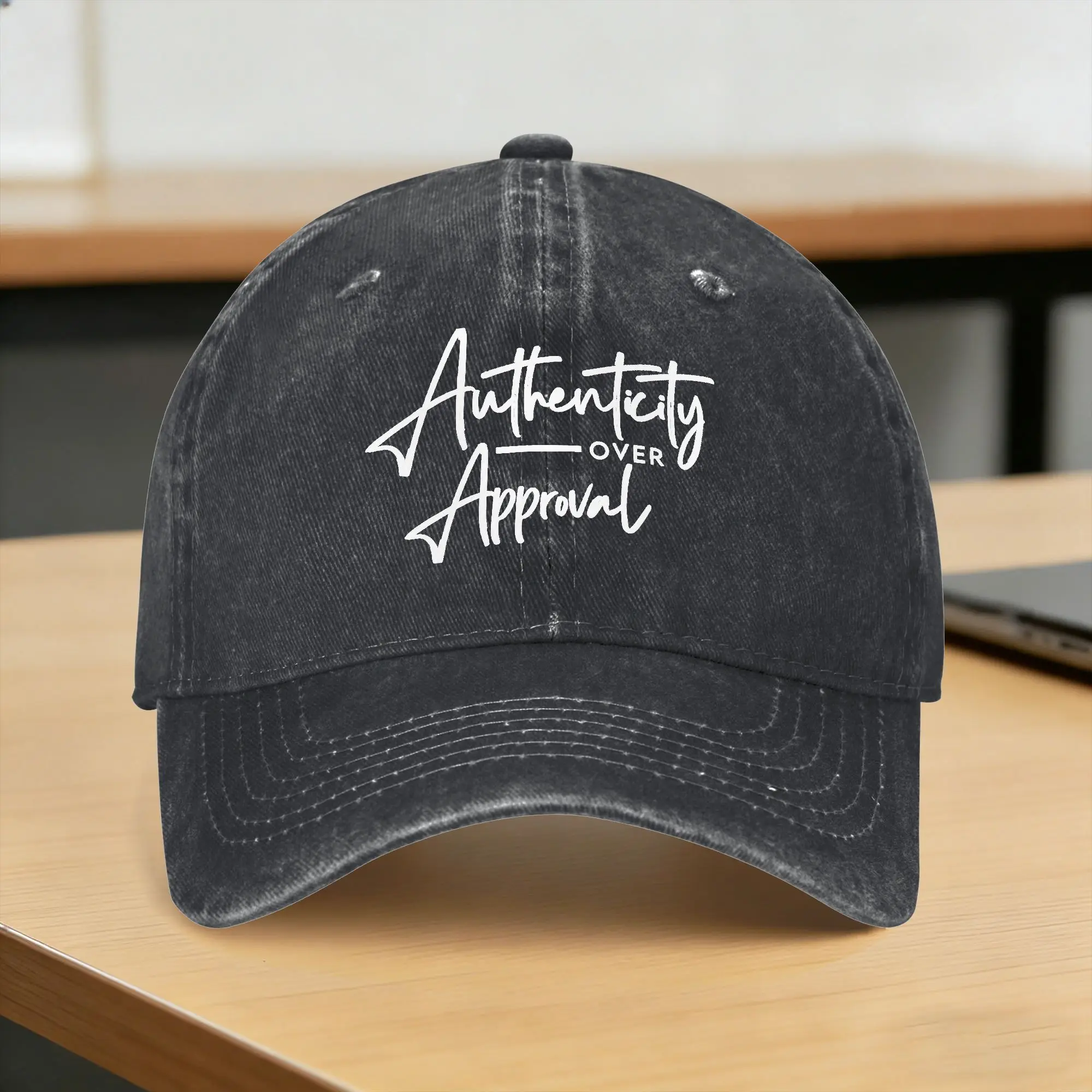 Authenticity Over Approval Baseball Cap Sun  Outdoor Sport Adjustable Washed Trucker Hat Men Women Classic Design Baseball Caps