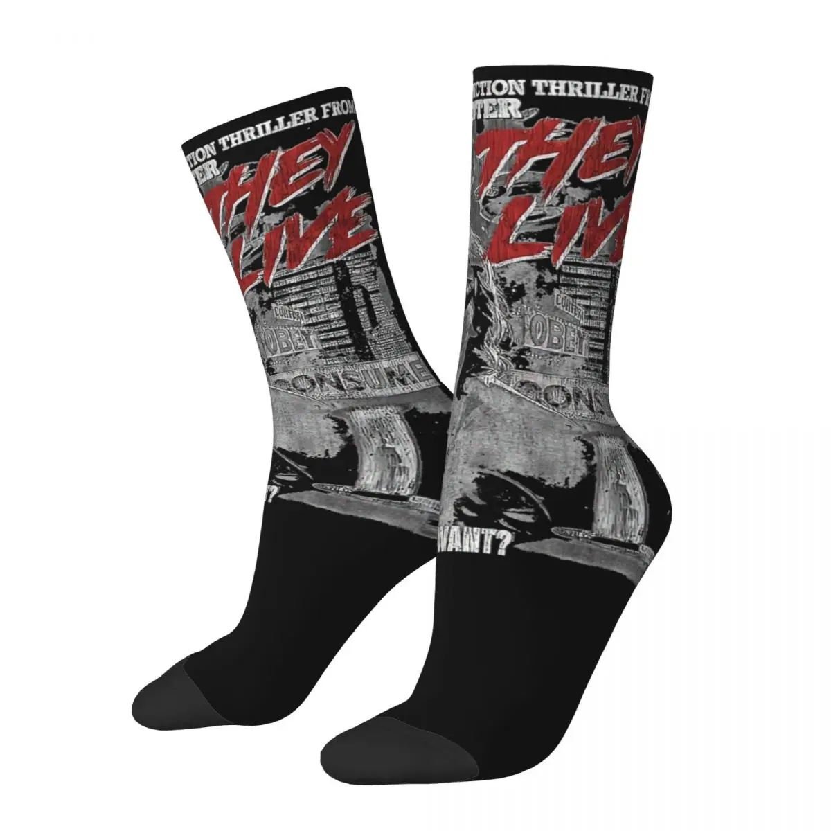 

Winter Warm Retro Men's Women's They Live John Carpenter Socks Breathable Basketball Socks