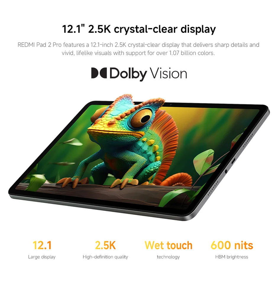 GLOBAL VERSION XIAOMI REDMI PAD 2 PRO SNAPDRAGON 7S GEN 4 12.1"2.5K 120HZ شاشة 8MP كاميرا 12000MAH بطارية MI WIFI TABLET PC (باللغة الإنجليزية)