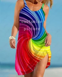 Custom Picture 2022 Fashion Women Dresses Women Summer Plus Size Dresses Womens,