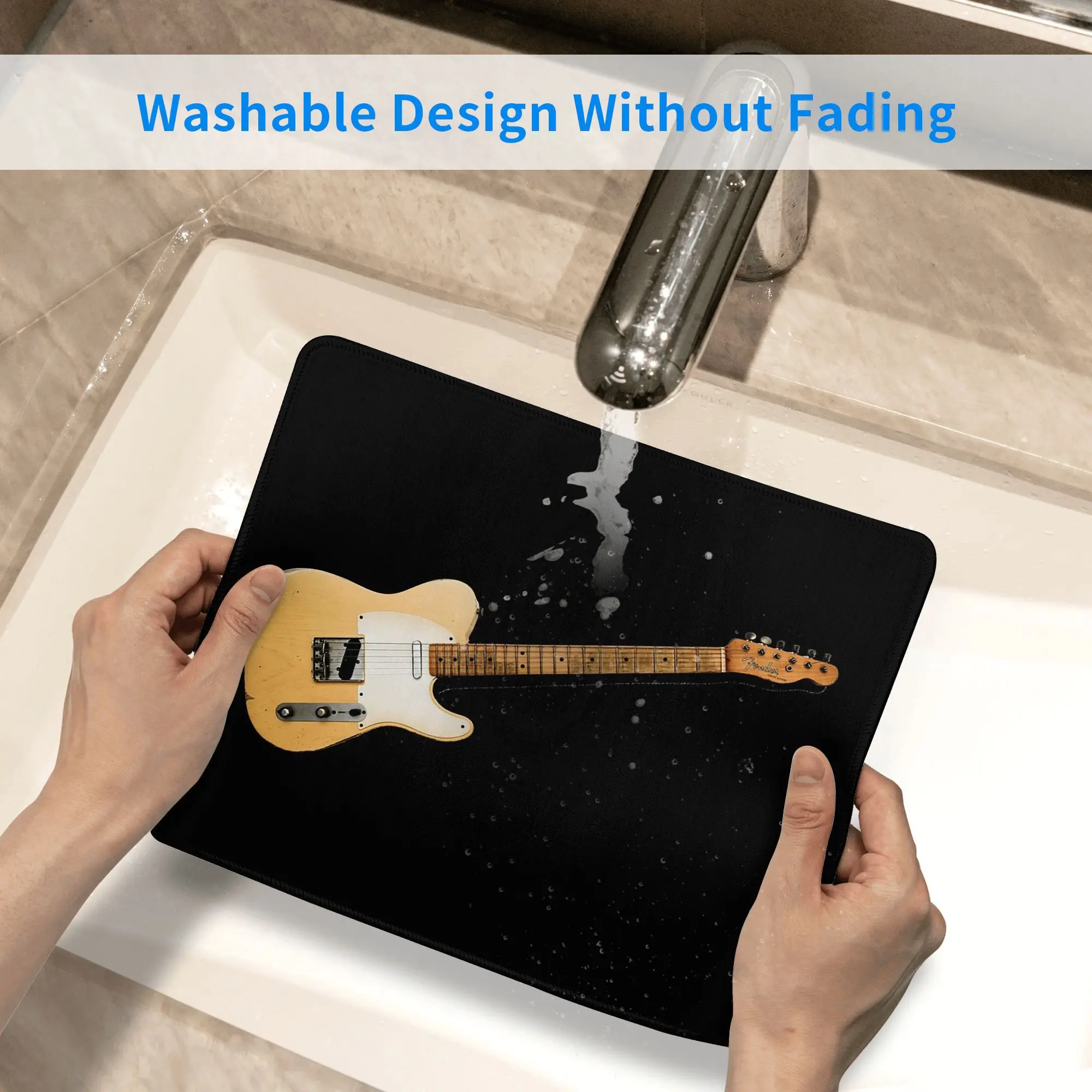 Блондинка Telecaster, гитара, потертый вид, коврик для мыши, компьютерная клавиатура, коврик для мыши, геймерский ПК, ноутбук, настольный коврик, офисные коврики для стола