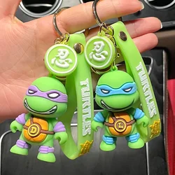 Adolescente Mutant Ninja tartarughe portachiavi Anime Cartoon Silicone bambola portachiavi Charms zaino ciondolo portachiavi auto decorazione regalo