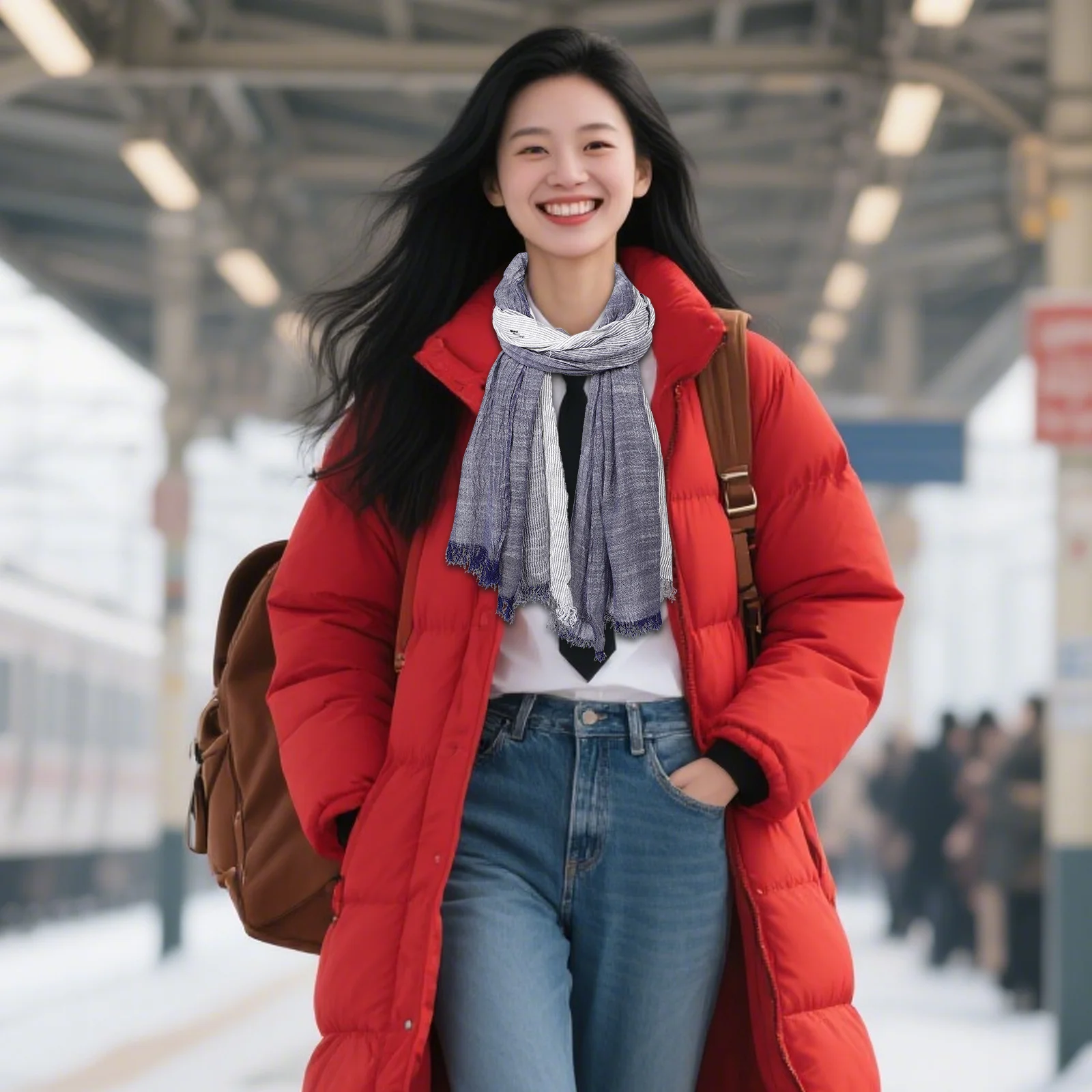 

Soft Cotton Scarf for Women Lightweight Vintage Long Shawl Wrap Summer Travel Decorative Headscarf Head Wrap Head Scarf