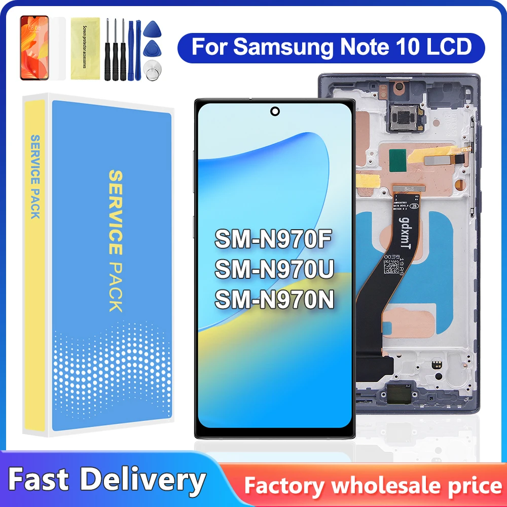 TFT Screen for Samsung Note 10 N970 SM-N970F SM-N9700 Lcd Digital Touch Screen with Frame Assembly for samsung note10 display