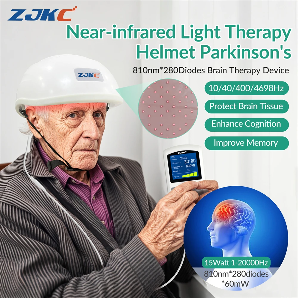 

ZJKC Dementia Helmet 810nm for Brain Health Parkinson Therapy Promote Recovery from Traumatic Brain Injury Enhance Cognition