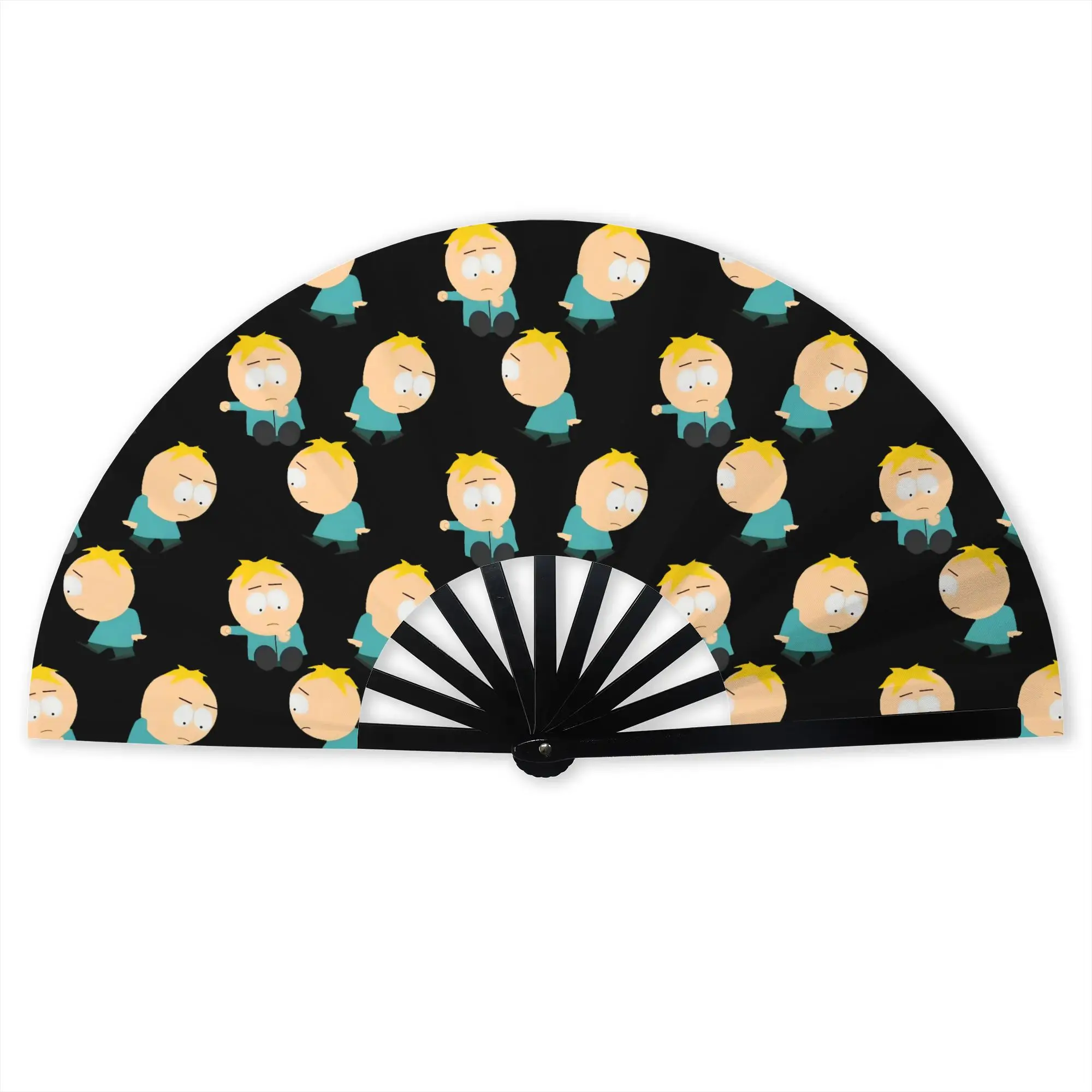 Butters Safety Dance Folding Hand Fan Cartoon S-SouthParks Polyester Fabric Fan Cool Summer Accessory Decorative Fans