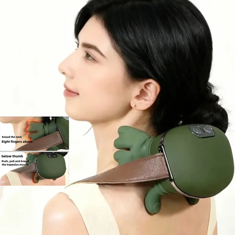 

Bionic Neck Shoulder Massager Heated Back Massagers Electric Kneading Muscles Massage Pillow Neck Waist Leg Body 3-Level Modes