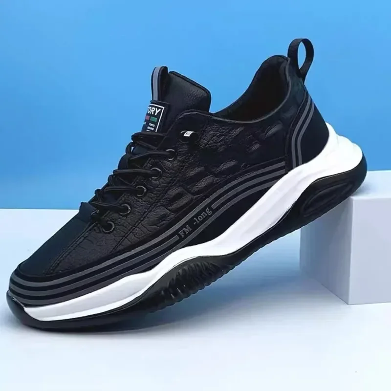 2024 New Fashion Men Sneakers for Men Casual Shoes Breathable Lace up Mens Casual Shoes Spring Leather Shoes Men chaussure homme